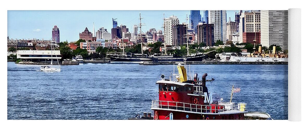 Philadelphia Yoga Mat featuring the photograph Philadelphia PA - Tugboat by Philadelphia Skyline by Susan Savad