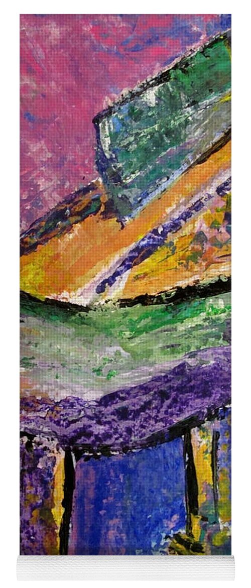Piano Yoga Mat featuring the painting Piano Purple - cropped by Anita Burgermeister