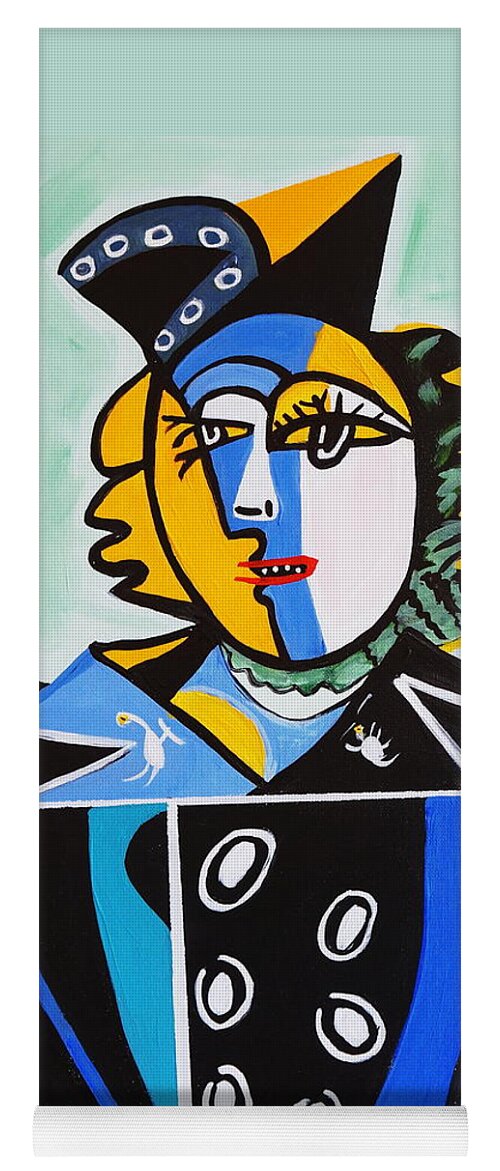 Picasso By Nora Yoga Mat featuring the painting Picasso By Nora The Queen by Nora Shepley
