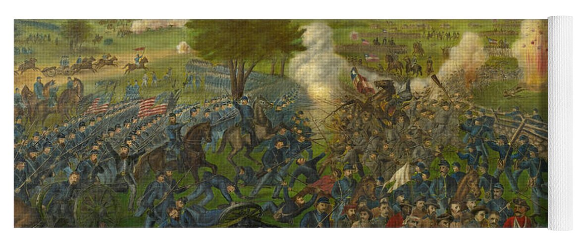 American School Yoga Mat featuring the painting Pickett's Charge, Battle of Gettysburg by American School