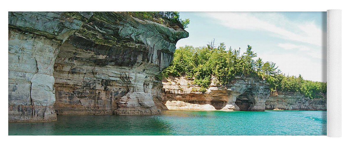 Landscape Yoga Mat featuring the photograph Pictured Rocks by Michael Peychich