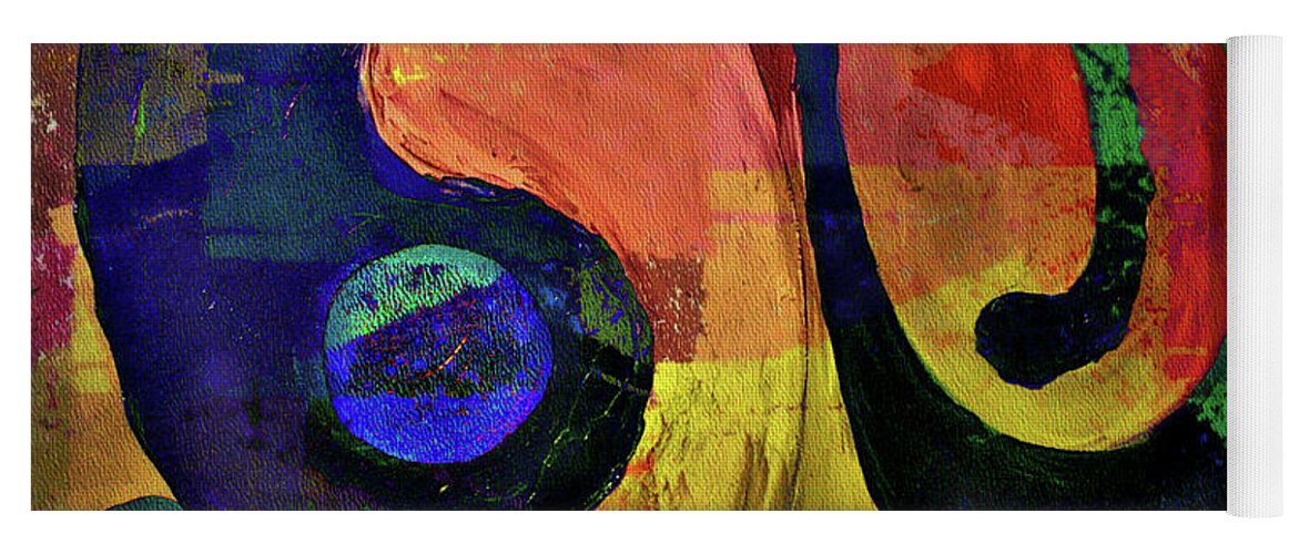 Abstract Yoga Mat featuring the painting Piece by piece by Jolanta Anna Karolska