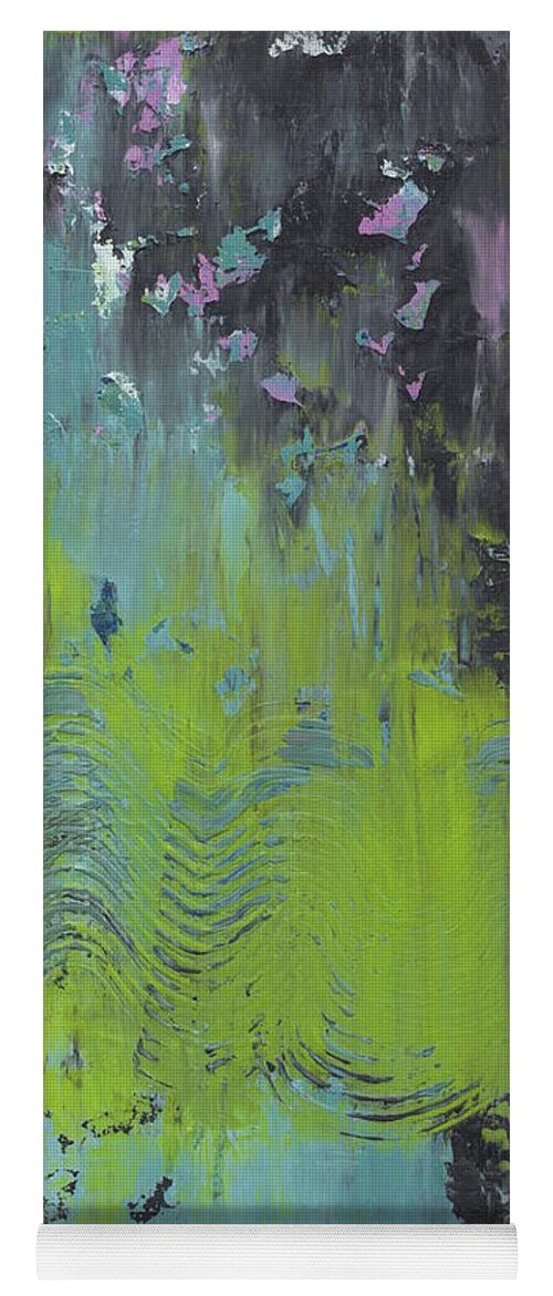 Abstract Yoga Mat featuring the painting Pieces of Dreams by Marcy Brennan