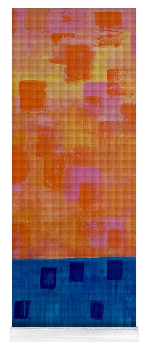 A-fine-art-painting-abstract Yoga Mat featuring the painting Pier 21 by Catalina Walker