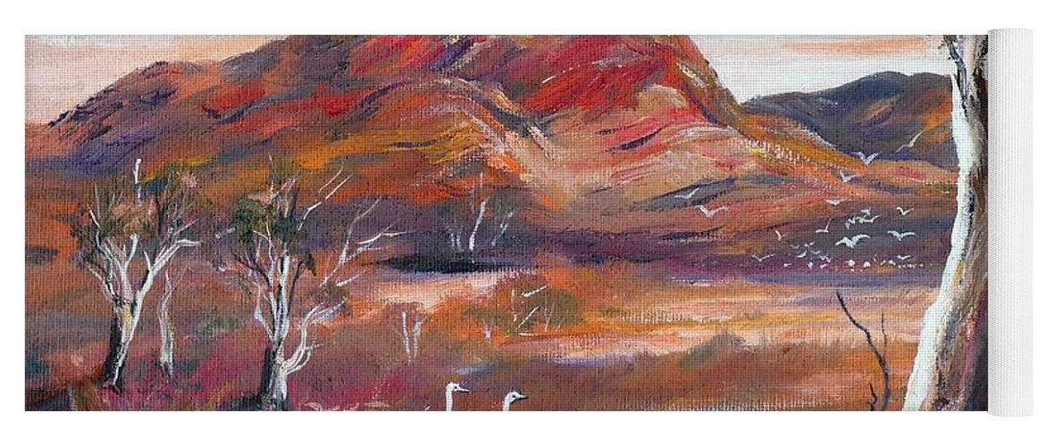 Pilbara Yoga Mat featuring the painting Pilbara, outback, Western Australia, by Ryn Shell
