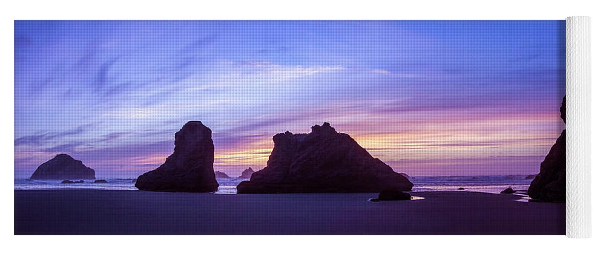 Beaches Yoga Mat featuring the photograph Pillars of Bandon by Steven Clark
