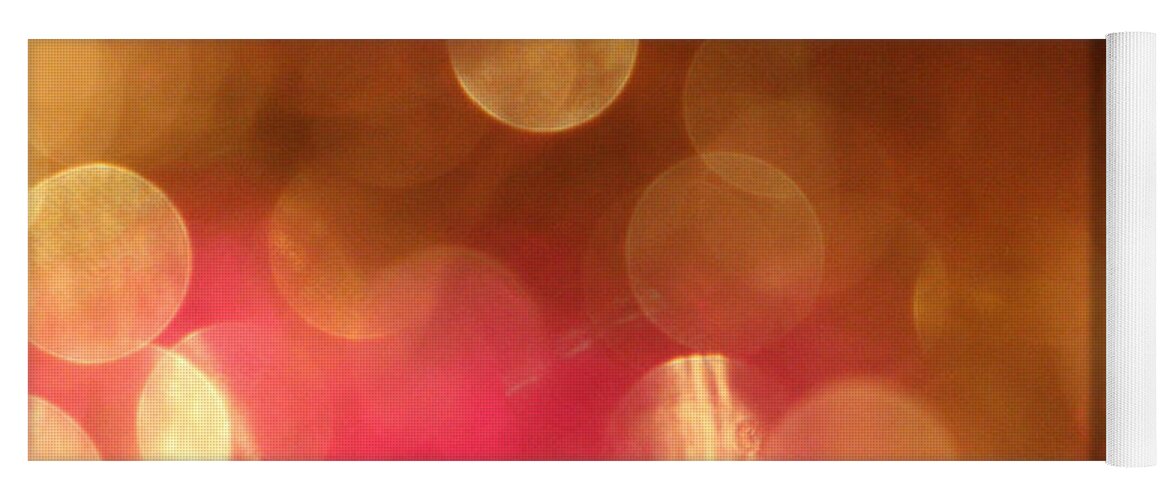 Pink Yoga Mat featuring the photograph Pink and Gold Shimmer- Abstract Photography by Linda Woods