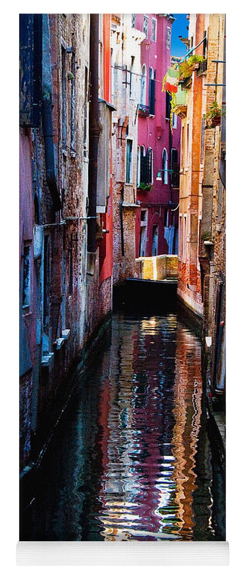 Venice Yoga Mat featuring the photograph Pink Canal by Harry Spitz
