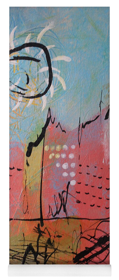 Gold Yoga Mat featuring the painting Pink City by April Burton