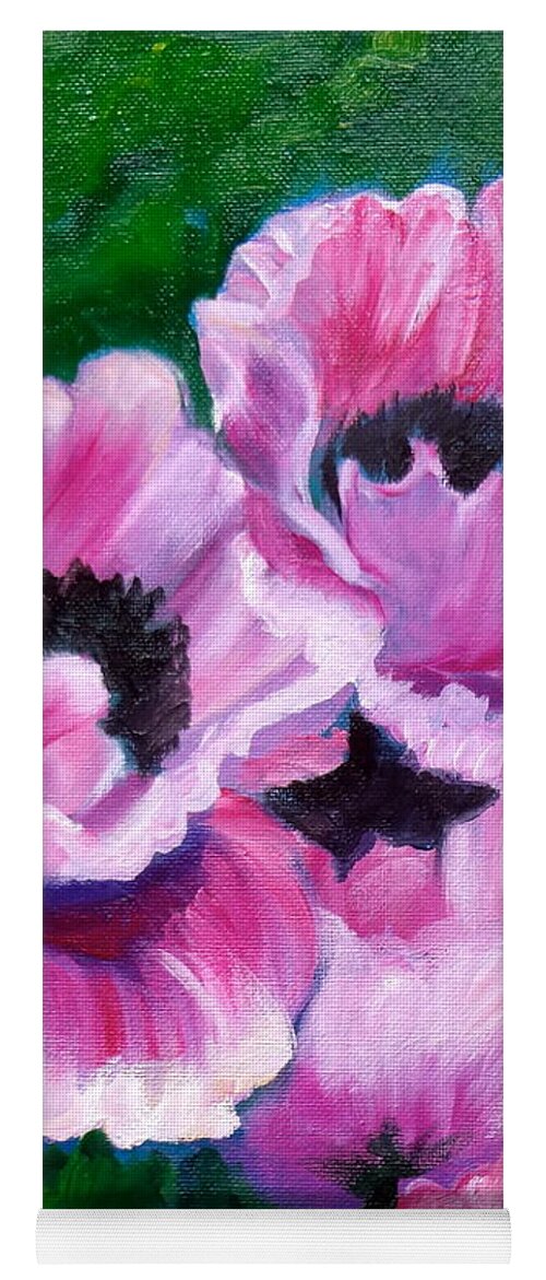Poppy Yoga Mat featuring the painting Pink Poppies by Jenny Lee