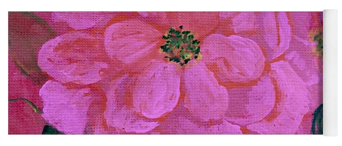 Pink Roses Yoga Mat featuring the painting Pink rose flowers by Anne Sands
