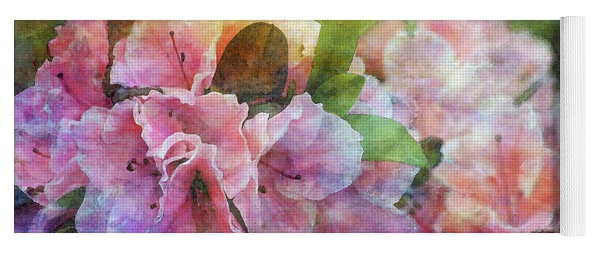 Impressionist Yoga Mat featuring the photograph Pink With White Frills 1503 IDP_3 by Steven Ward