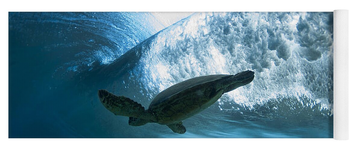  Ocean Yoga Mat featuring the photograph Pipe Turtle Glide - part 3 of 3 by Sean Davey