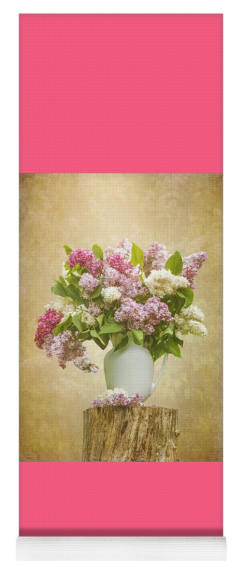 Still Life Yoga Mat featuring the photograph Pitcher of Lilacs by Patti Deters