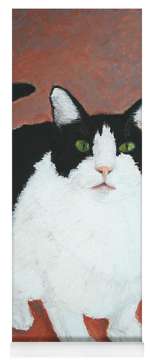 Cat Yoga Mat featuring the painting PJ and the Mouse by Marna Edwards Flavell