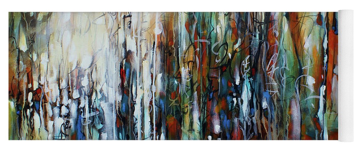 Abstract Yoga Mat featuring the painting Pleasant Distractions by Michael Lang