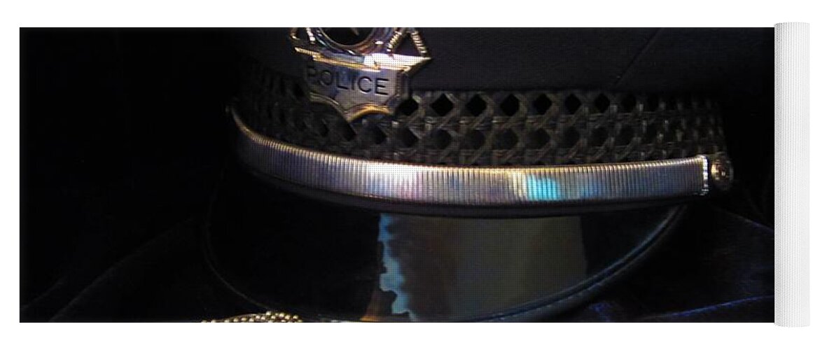 Police Hat Yoga Mat featuring the photograph Police and Dog Tags by Laurianna Taylor