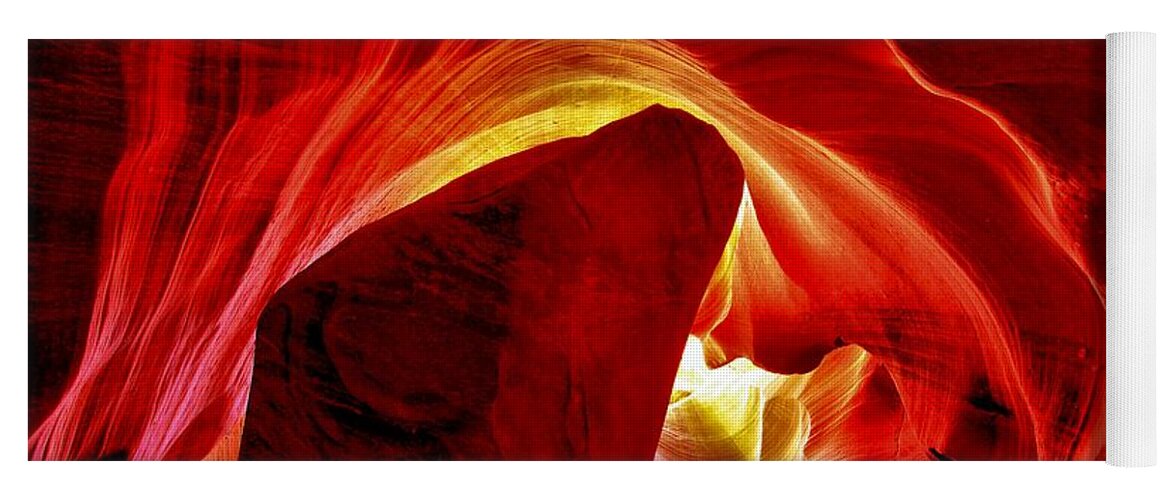 Abstract Yoga Mat featuring the photograph Pool Of Fire by Adam Jewell