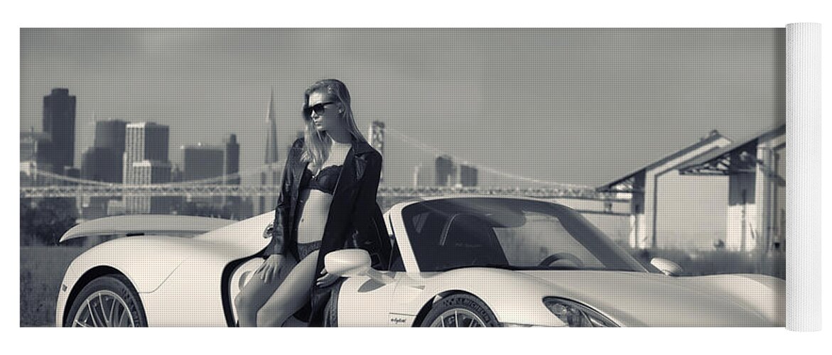 Kim Yoga Mat featuring the photograph #Porsche #918Spyder and #Kim by ItzKirb Photography