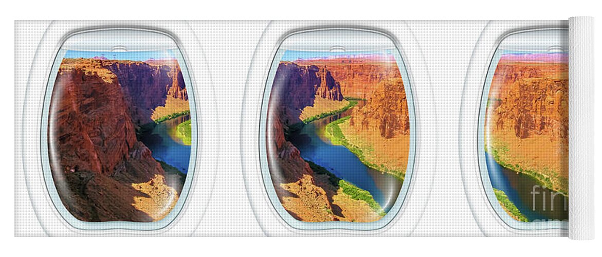 Grand Canyon Yoga Mat featuring the photograph Porthole windows on Lake Powell by Benny Marty
