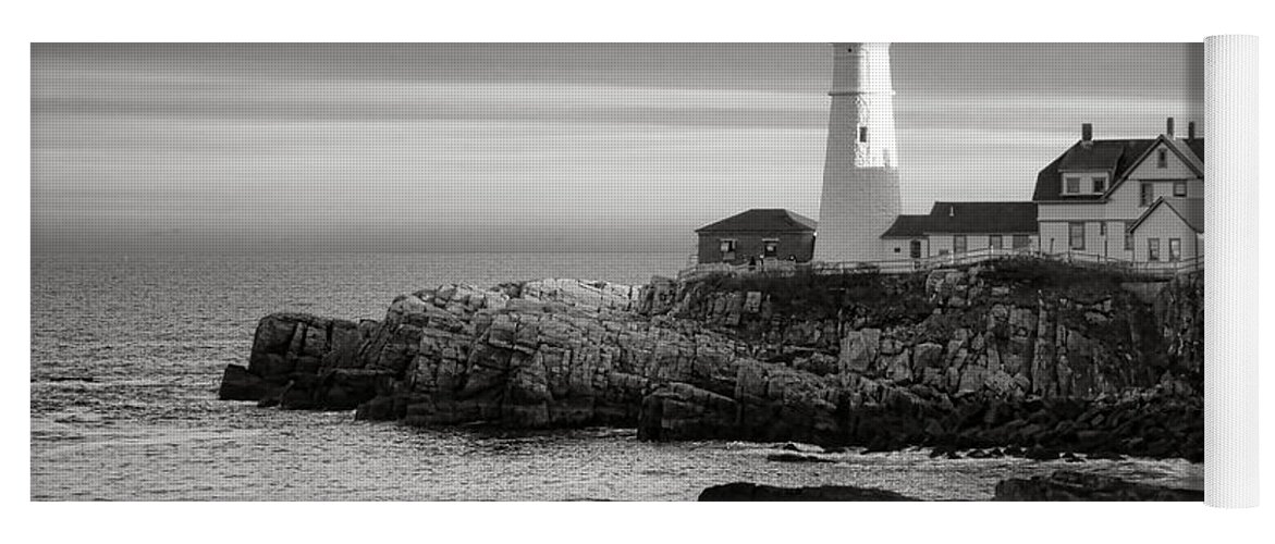 Maine Yoga Mat featuring the photograph Portland Head Light on Casco Bay by Olivier Le Queinec