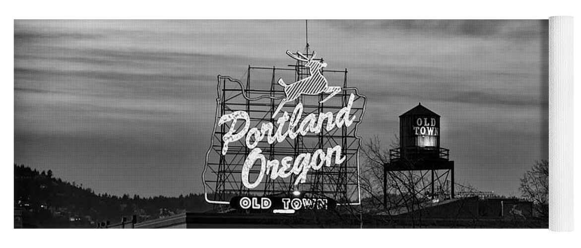 Oregon Yoga Mat featuring the photograph Portland Signs by Steven Clark