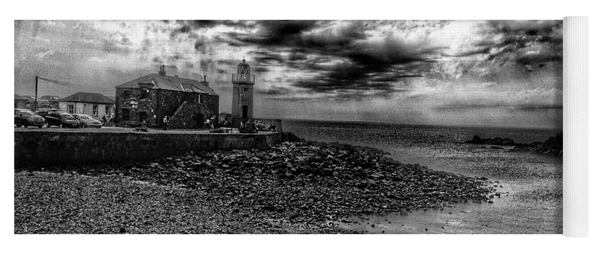 Portpatrick Yoga Mat featuring the photograph Portpatrick in Monochrome by Joan-Violet Stretch
