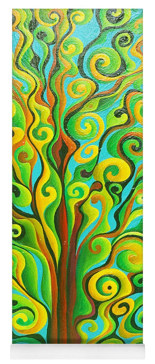 Tree Yoga Mat featuring the painting Positronic Spirit Tree by Amy Ferrari