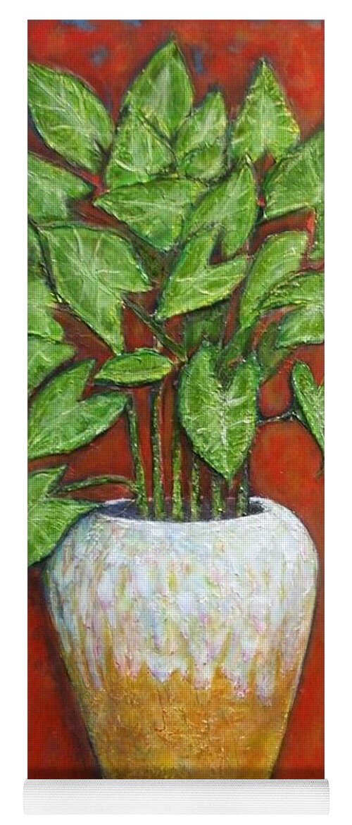 Plant Yoga Mat featuring the painting Pot Ted by M J Venrick