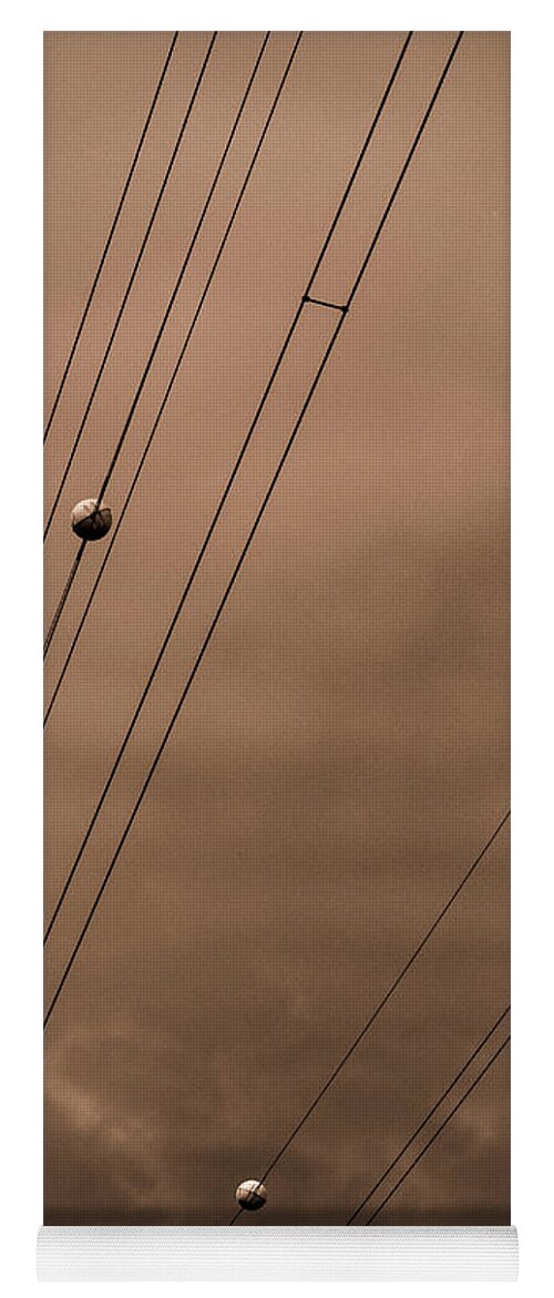 Abstract Yoga Mat featuring the photograph Power Wires by Bob Orsillo