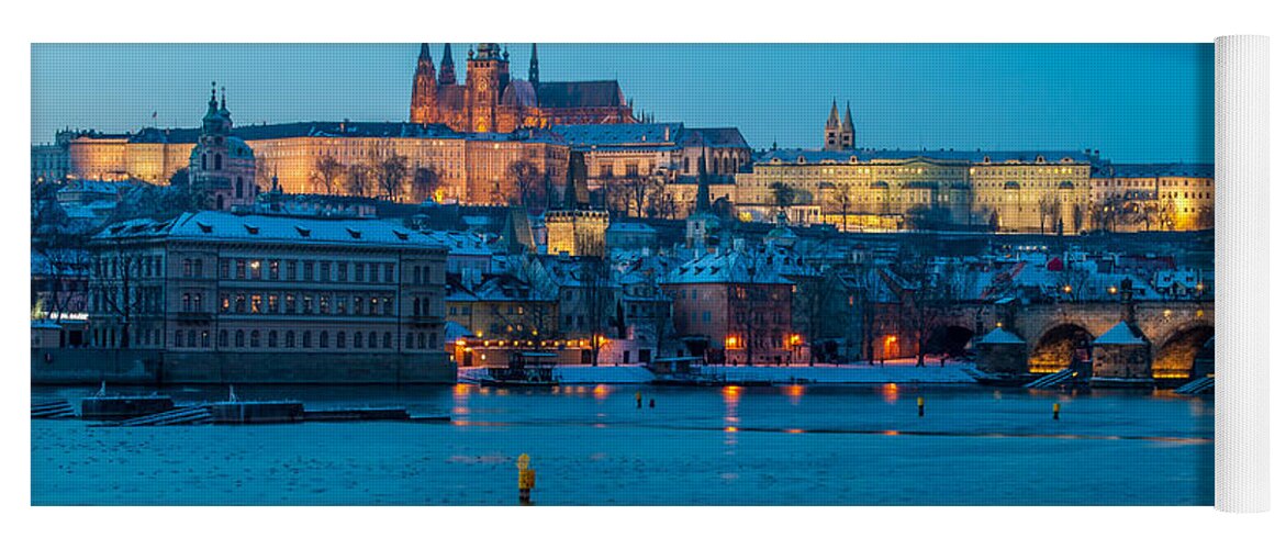 Prague Yoga Mat featuring the photograph Prague panorama by Martin Capek