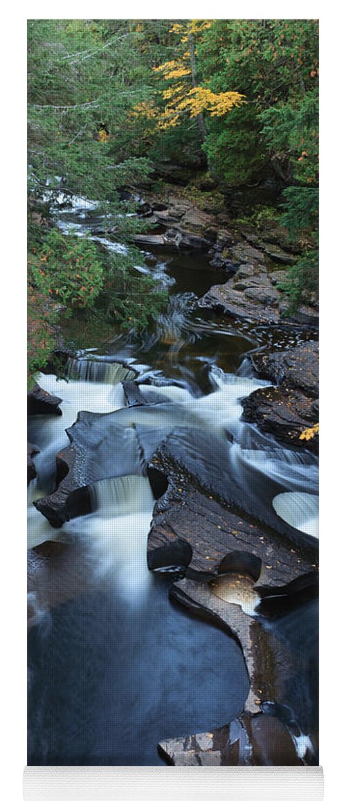Porcupine Mountains And Upper Peninsula Yoga Mat featuring the photograph Presque Isle River by Paul Schultz