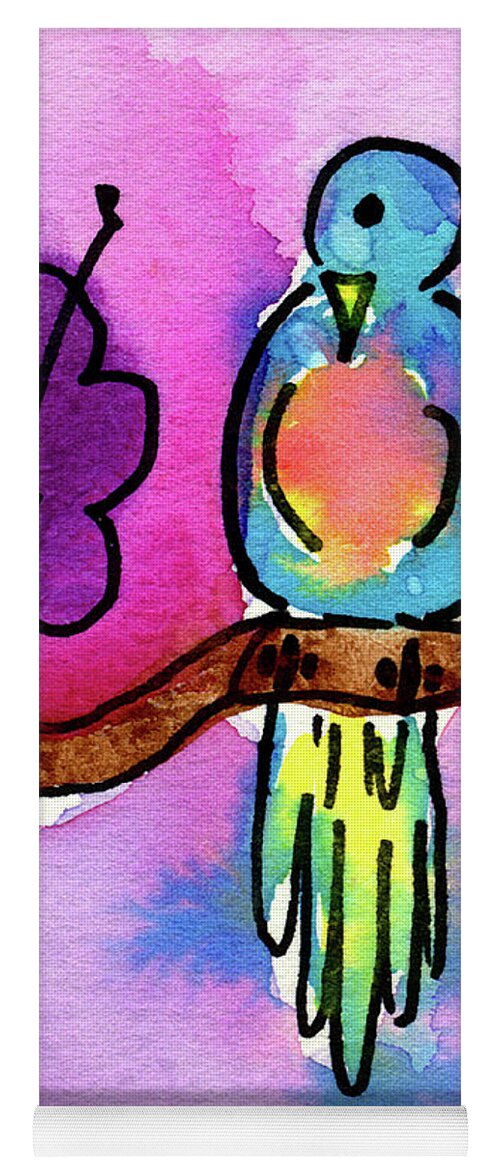Art By Kids Yoga Mat featuring the painting Pretty Bird by Jessie Abrams Age Twelve