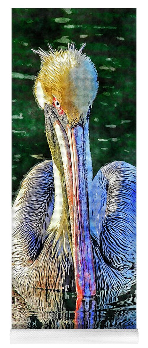 Brown Pelican Yoga Mat featuring the photograph Pretty Boy by HH Photography of Florida
