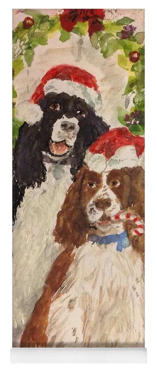 Springer Spaniels Yoga Mat featuring the painting Princess and Evita by Cheryl Wallace