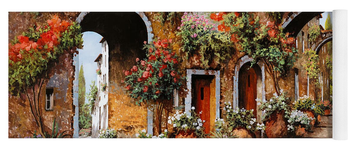 Landscape Yoga Mat featuring the painting Profumi Di Paese by Guido Borelli
