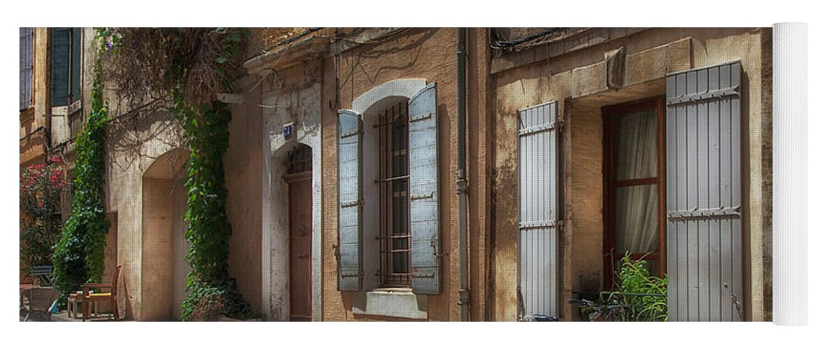 Provence Yoga Mat featuring the photograph Provence Street Scene by Timothy Johnson