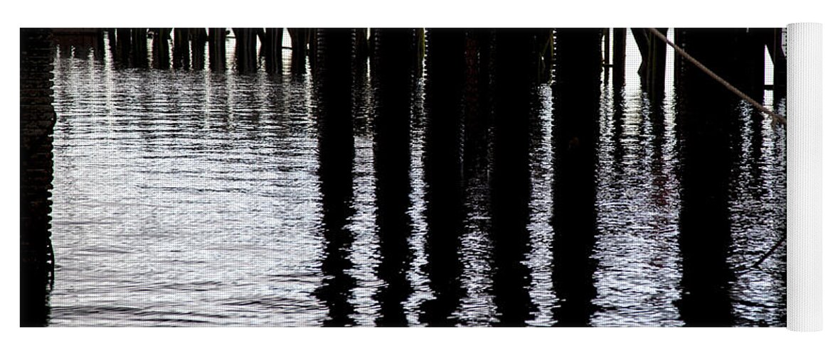 Charles Harden Yoga Mat featuring the photograph Provincetown Wharf Reflections by Charles Harden