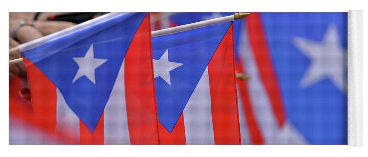 Flag Photograph Yoga Mat featuring the photograph Puerto Rican Flag by Ricardo Dominguez