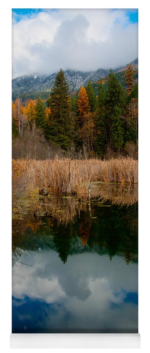 Pond Yoga Mat featuring the photograph Purcells Reflected by Idaho Scenic Images Linda Lantzy