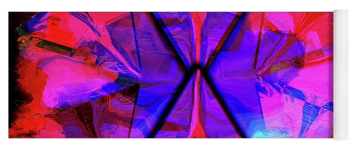 Abstract Art Yoga Mat featuring the digital art Purple and Red in Tri-sides by Kae Cheatham