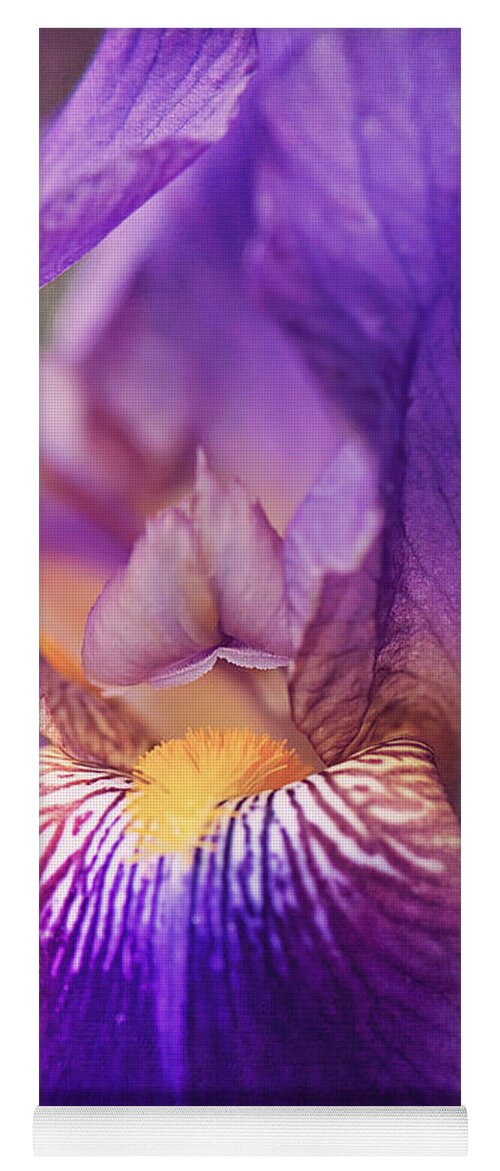 Purple Bearded Iris Yoga Mat featuring the photograph Purple Bearded Iris Wall Art by Gwen Gibson