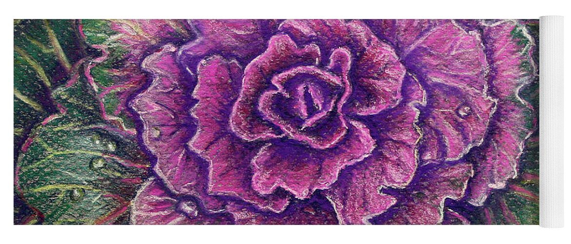 Pastel Yoga Mat featuring the pastel Purple Cabbage by Tara D Kemp