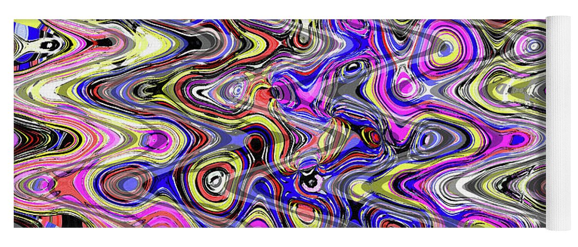 Purple Cruz Abstract 1583e5 Yoga Mat featuring the digital art Purple Cruz Abstract 1583e5 by Tom Janca