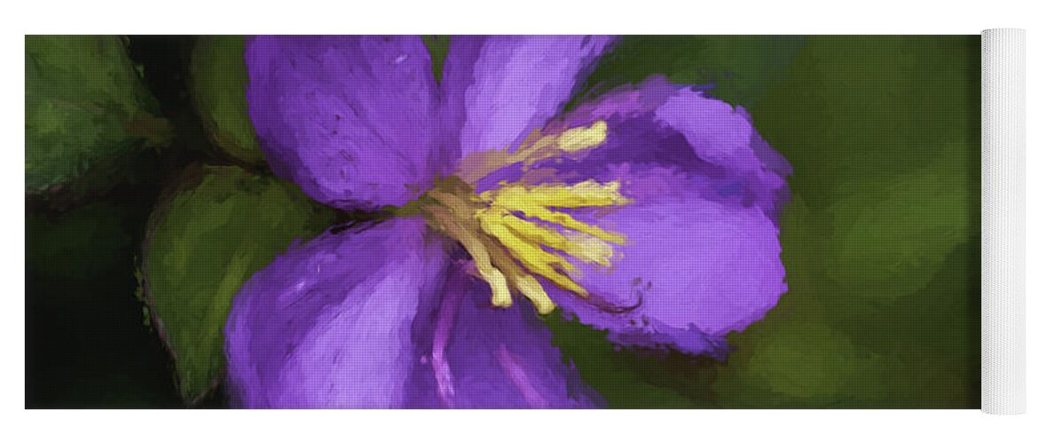 Hawaii Yoga Mat featuring the photograph Purple Flower Macro Impression by Dan McManus