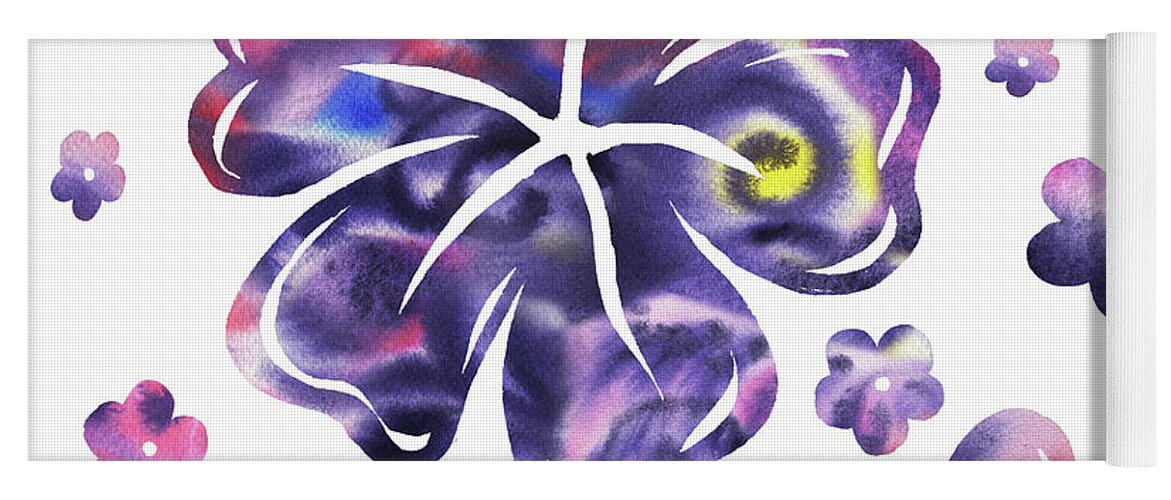 Flowers Yoga Mat featuring the painting Purple Flowers Dance by Irina Sztukowski
