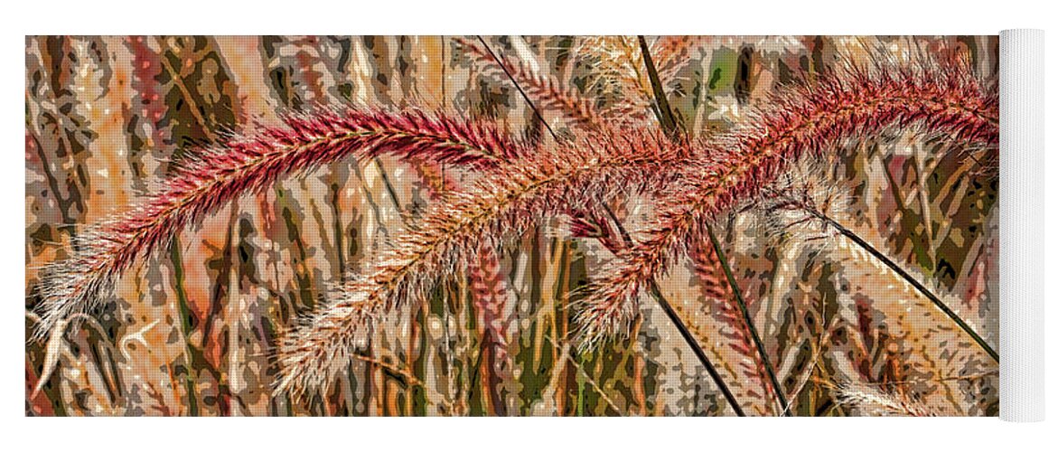 Fountain Grass Yoga Mat featuring the photograph Purple Fountain Grass Abstract 2 by H H Photography of Florida by HH Photography of Florida