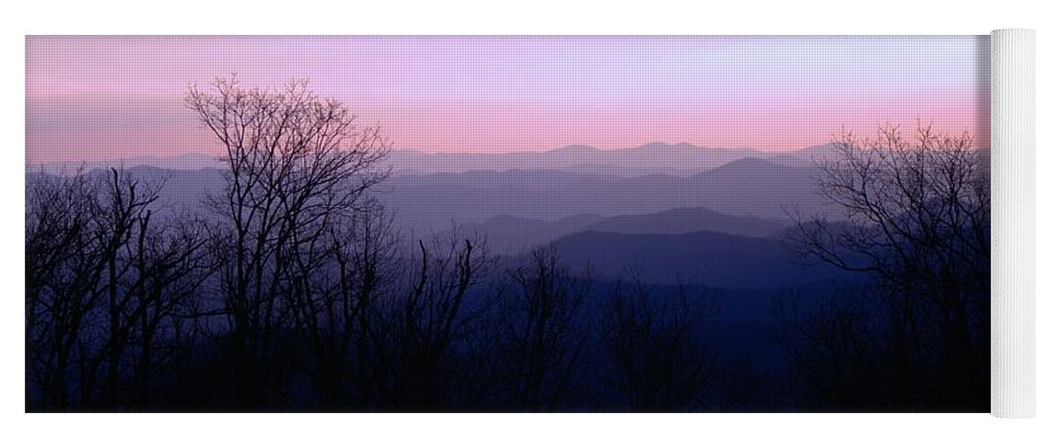 Blue Ridge Parkway Yoga Mat featuring the photograph Purple Mountain Majesties by Carol Montoya