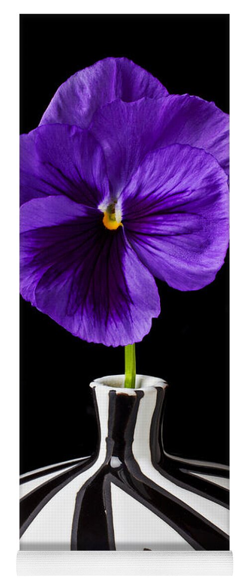Purple Yoga Mat featuring the photograph Purple Pansy by Garry Gay