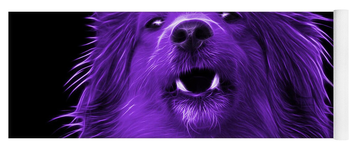 Sheltie Yoga Mat featuring the painting Purple Sheltie Dog Art 0207 - BB by James Ahn